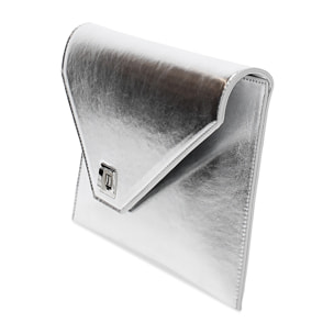 Pochette donna argento in laminato