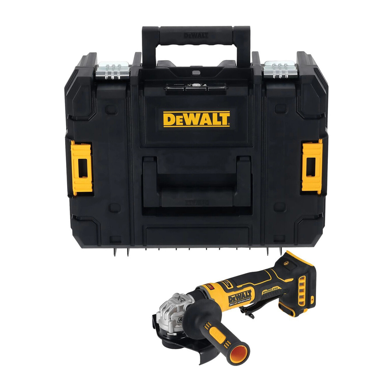Meuleuse compacte 125 mm XR 18V Brushless - DEVALT - Sans batterie, ni charger coffret TSTAK - DCG404NT-XJ
