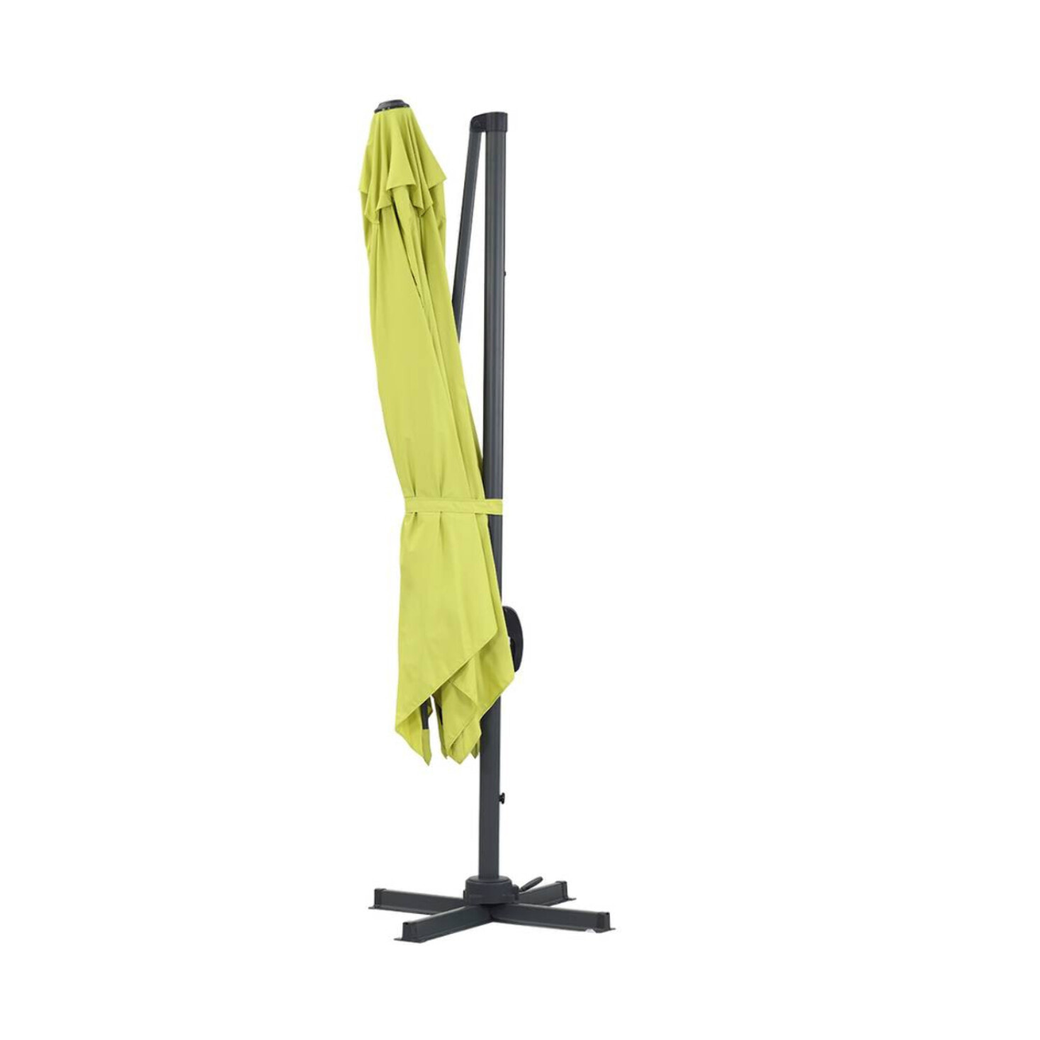 Parasol jardin déporté Alu "Sun 3" - Carré - 3 x 3 m - Vert + housse de protection
