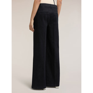 Motivi - Jeans palazzo gessati in denim - Blu