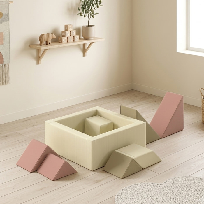 Parcours motricité aire jeu bébé modulable 9 pièces zippées déhoussables