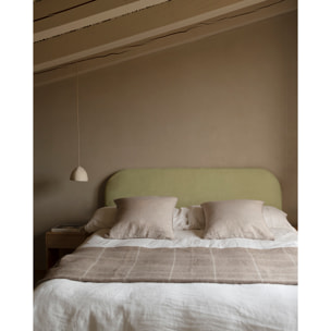Tête de lit déhoussable en velours côtelé vert citron en différentes tailles