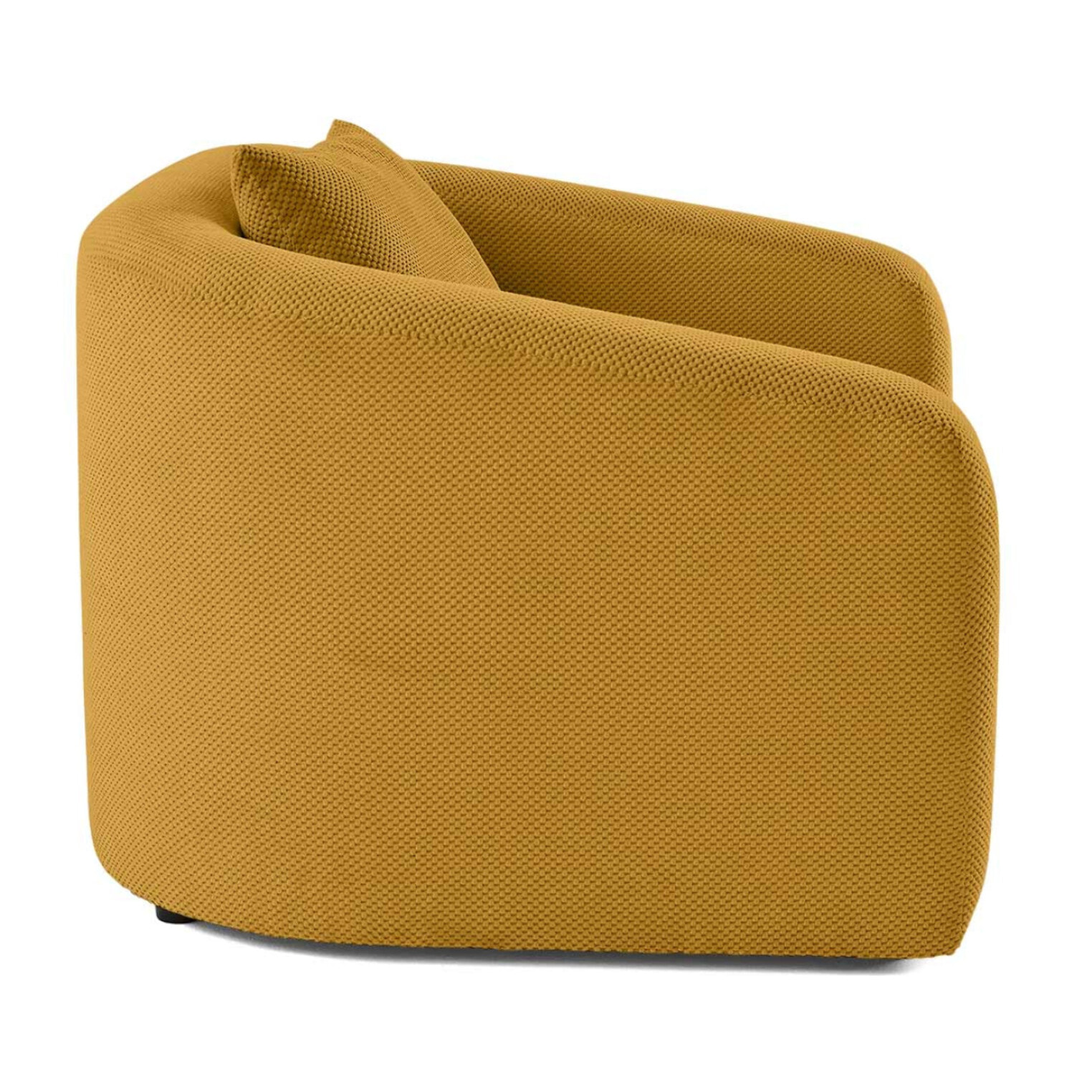 Nuvia - Canapé convertible déplimousse 1 place en velours texturé - Jaune