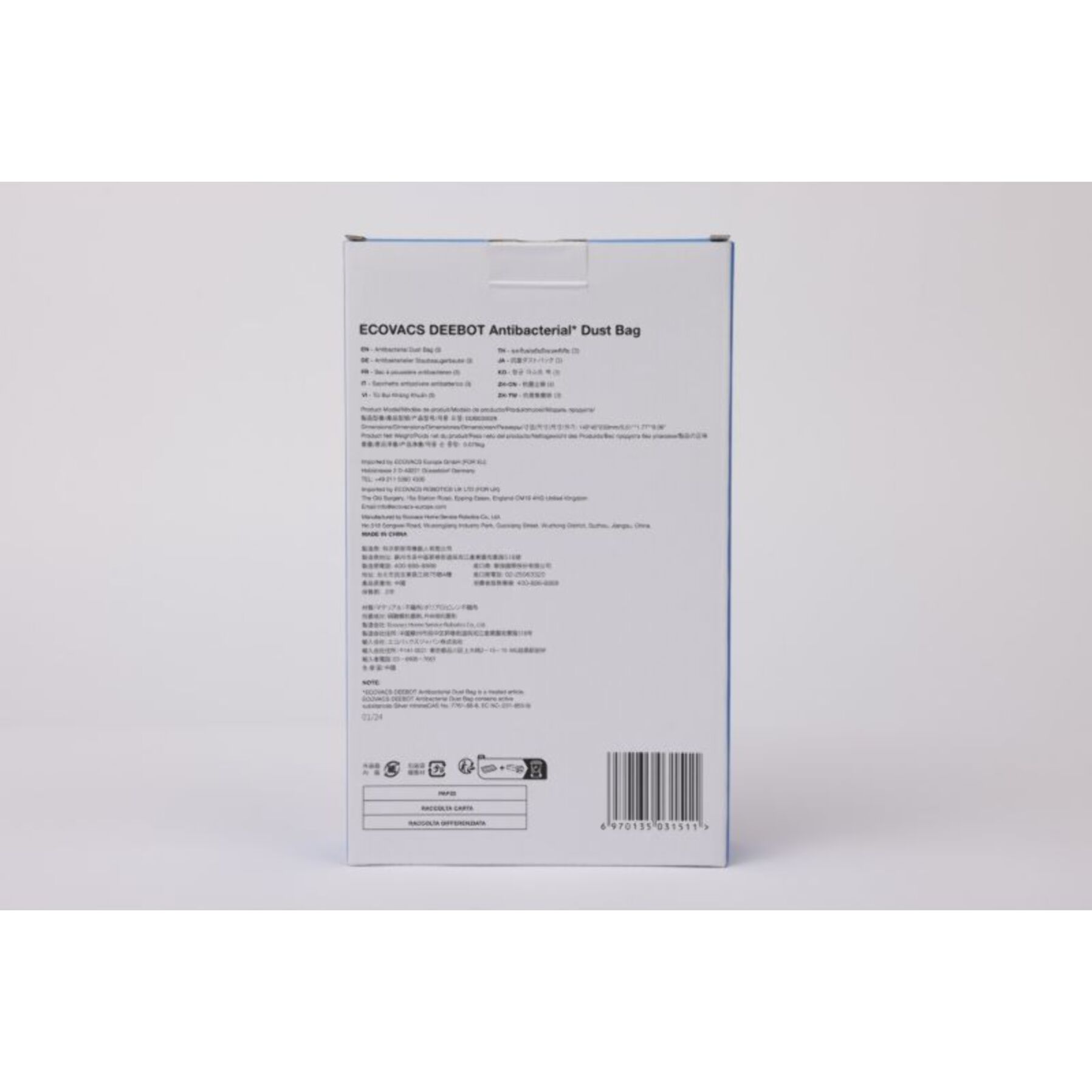 Sac aspirateur ECOVACS pour Deebot X2 Combo et T30s Combo