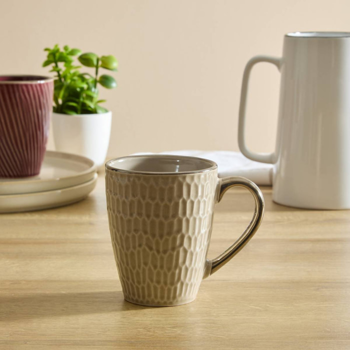 Mug à motifs Ella 35cl beige