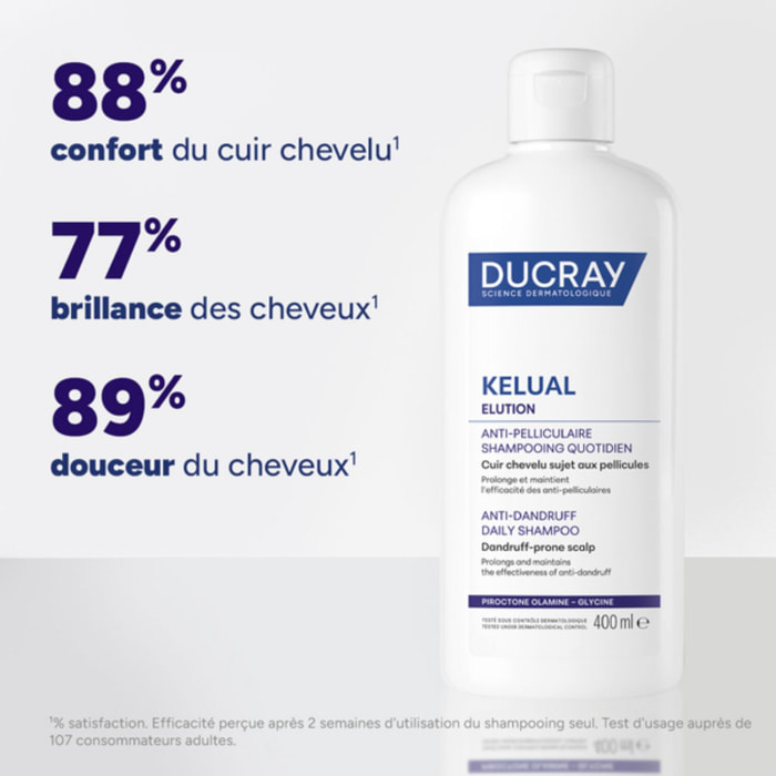 Ducray Shampooing Quotidien Antipelliculaire Kelual Elution - Shampooing Doux Equilibrant 200 ml
