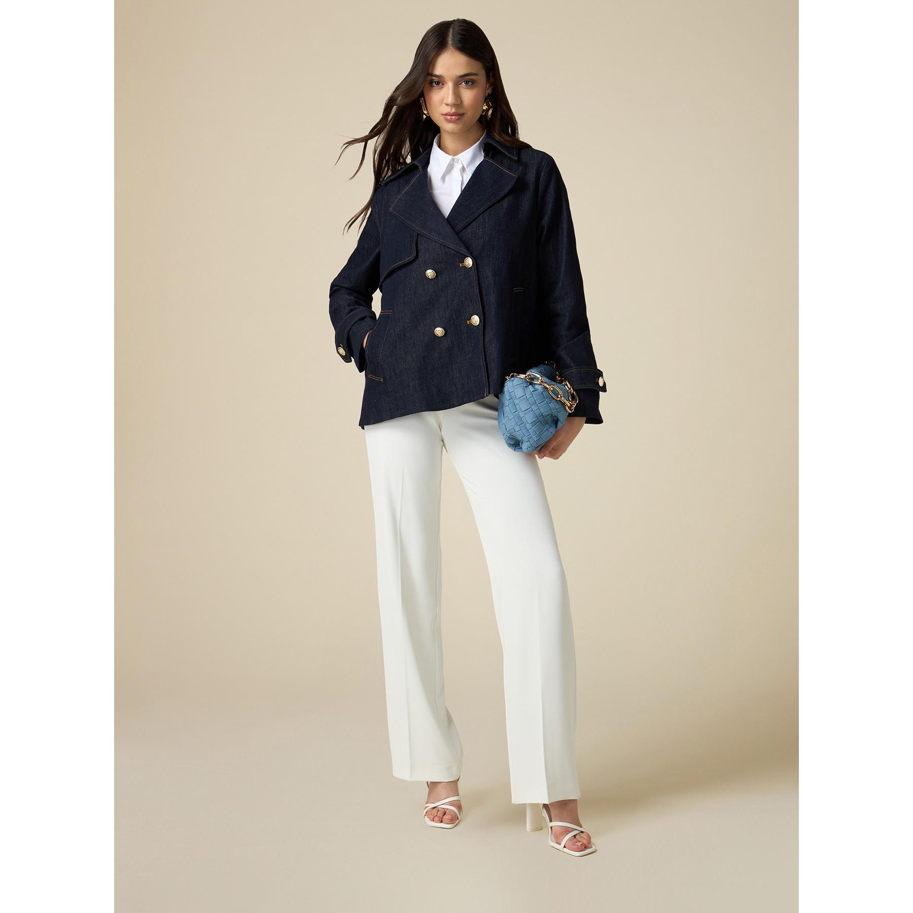 Oltre - Trench corto in denim - Blu