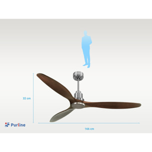 Ventilateur de plafond Réversible  Thermostat Wifi Moteur à courant continu Toits en pente Télécommande Hypersilence Mémoire Shopify Vendible (AUTOMATIQUE)