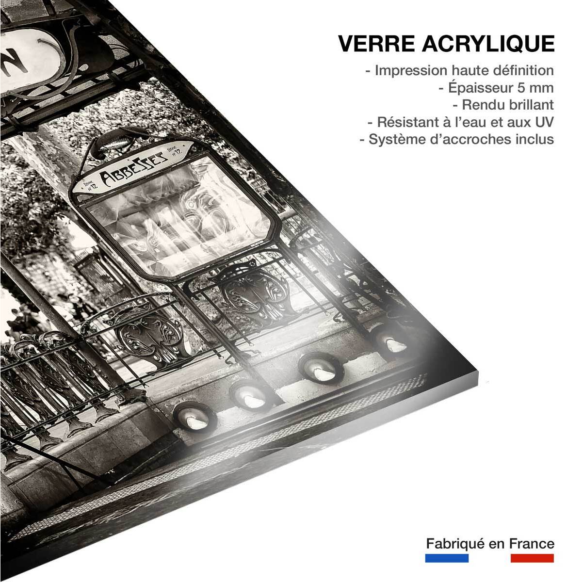 Tableau noir et blanc métropolitain paris Tableau plexiglas