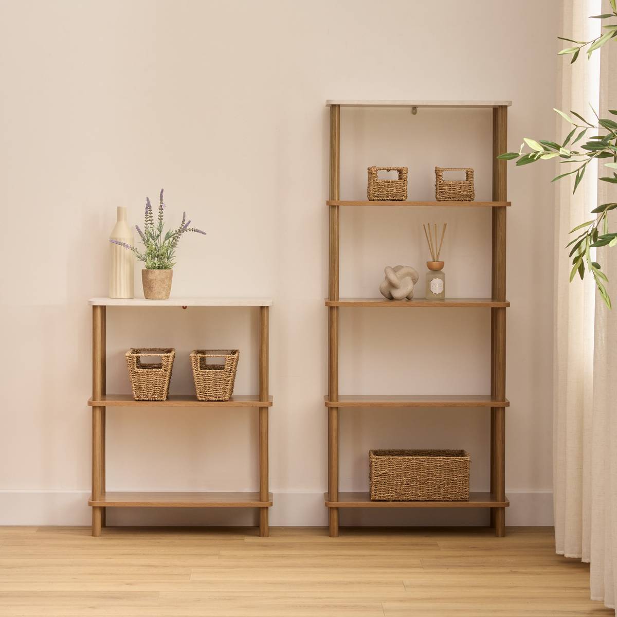 Etagère 3 niveaux Come bois et effet marbre