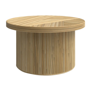 Table basse ronde D80 cm en rotin naturel - Hélène