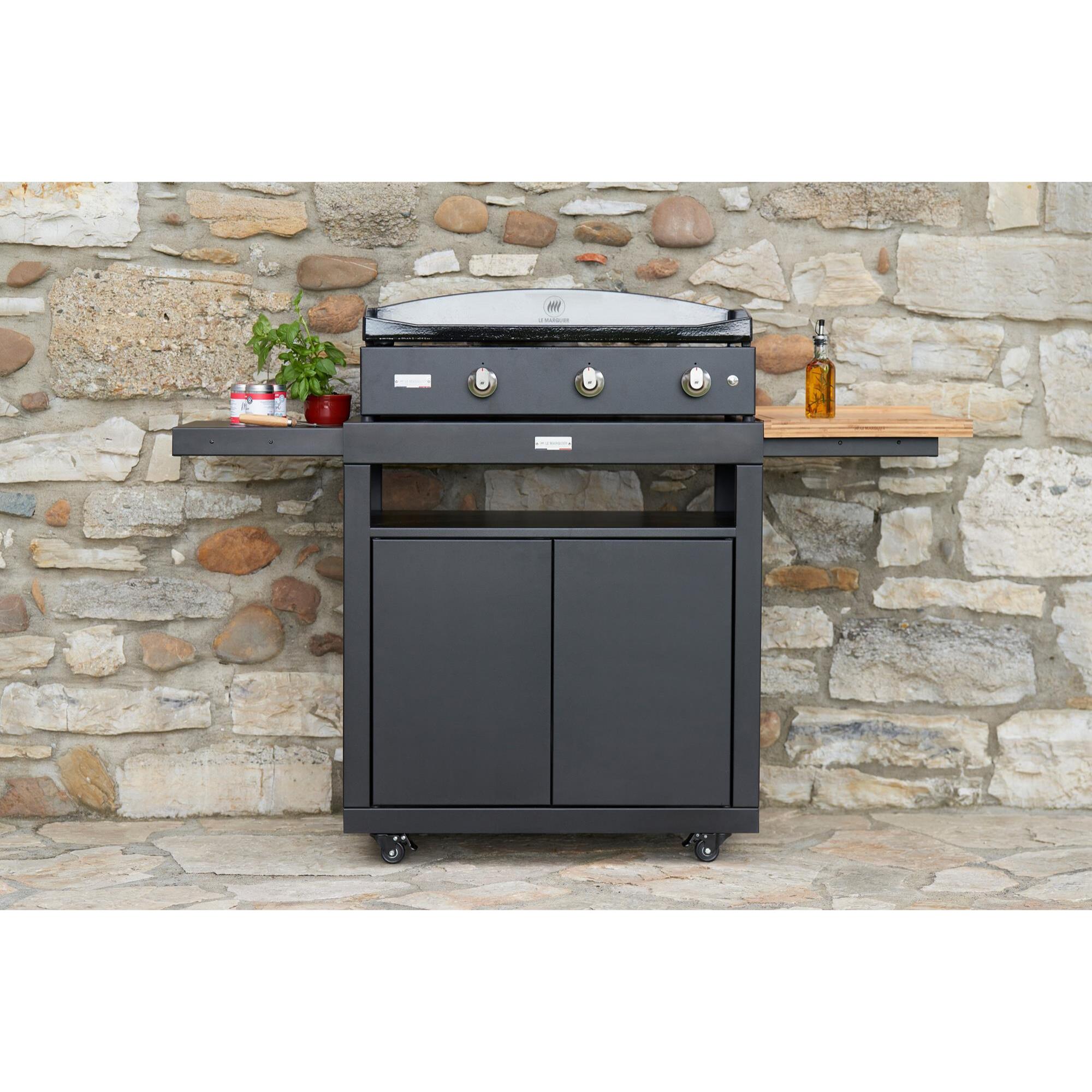 DESSERTE MEUBLE 80 AVEC TABLETTE NOIRE - LE MARQUIER