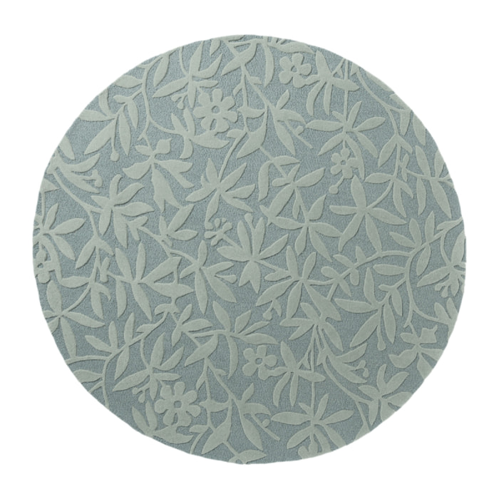 Tapis rond fait main en laine motif floral ALTA