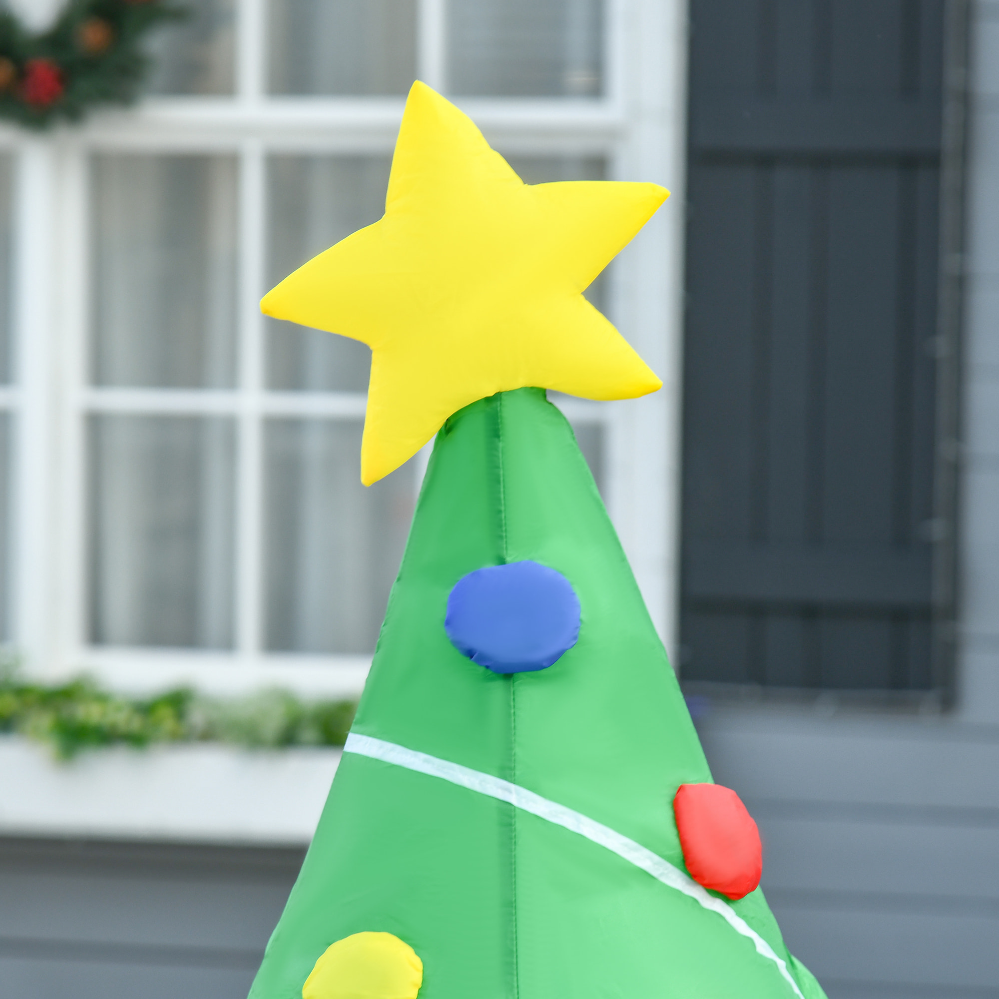 árbol de Navidad Inflable Iluminación LED 65x75x150cm Verde