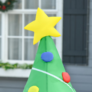 árbol de Navidad Inflable Iluminación LED 65x75x150cm Verde
