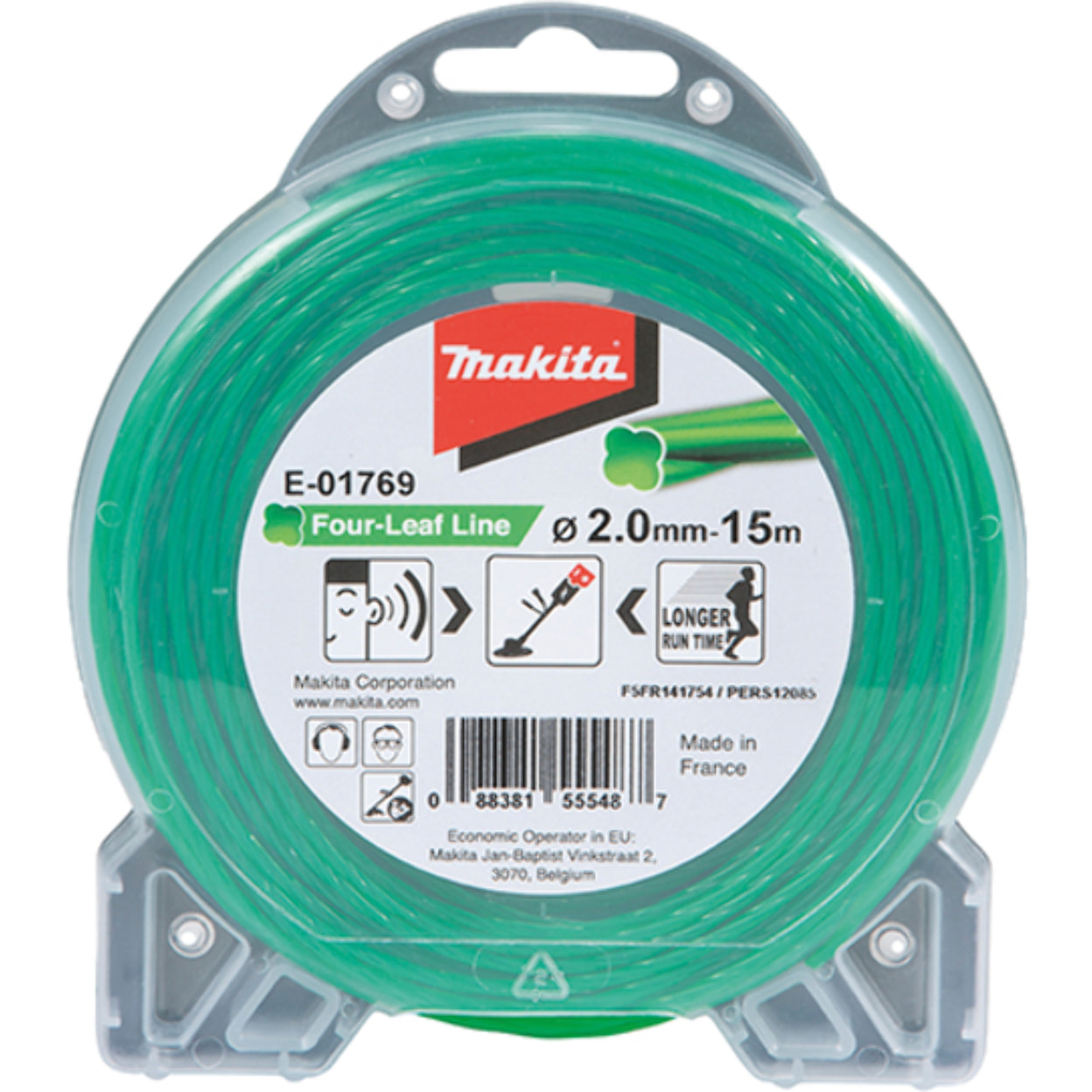 Fil nylon Trèfle torsadé MAKITA 2 mm x 15 m - E-01769