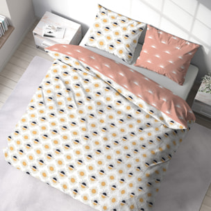 Parure housse de couette coton blanc