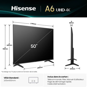 TV LED HISENSE 50A6Q 2025
