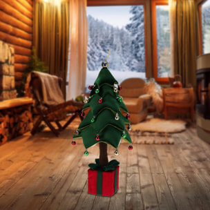 árbol de navidad luminoso con 25 leds y base en forma de regalo 25x25x70cm