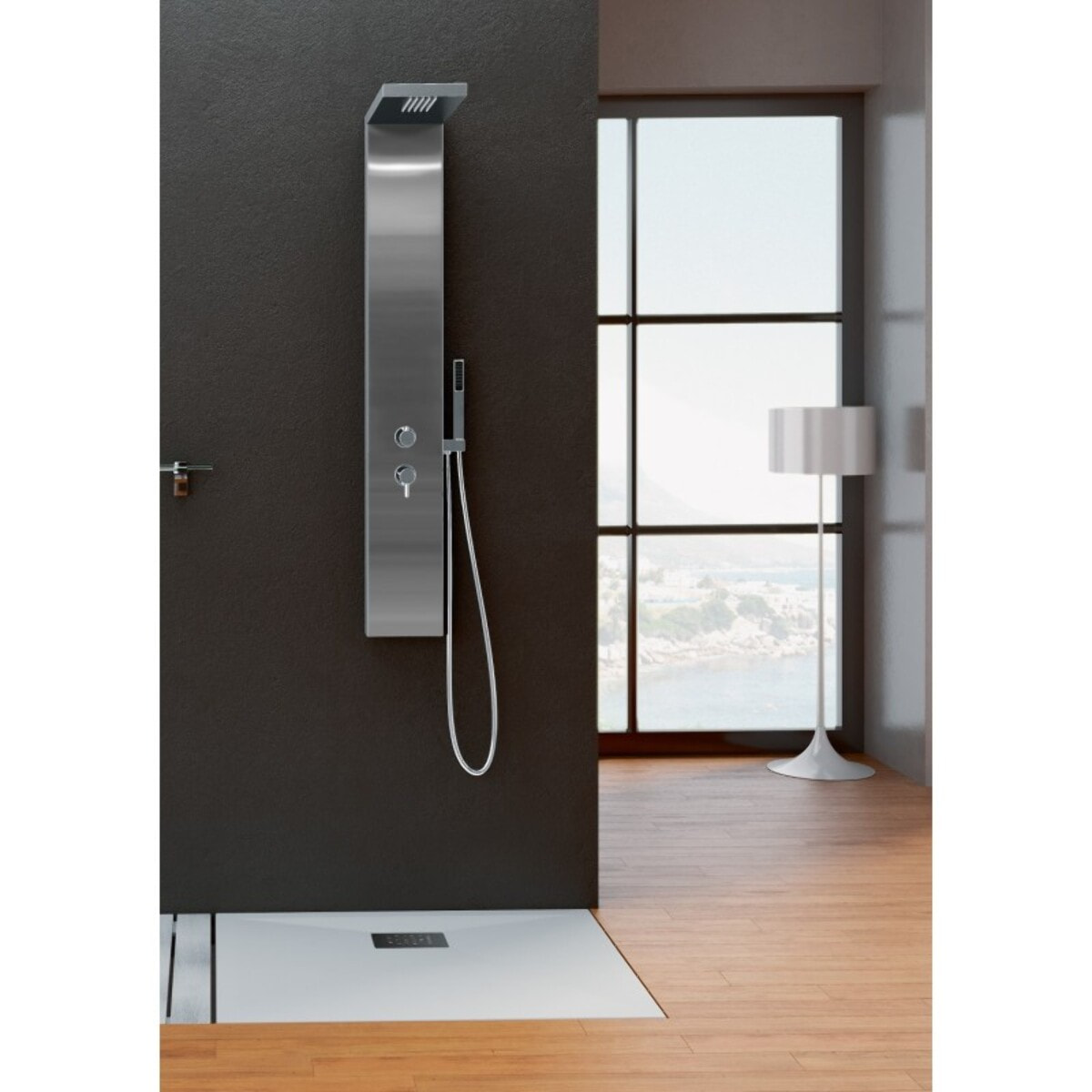Colonne de douche thermostatique KINEDO Aquastyle inox brossé