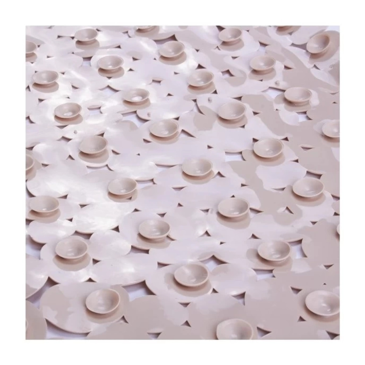 MSV Tapis Fond de douche PVC GALETS 53x53cm Beige