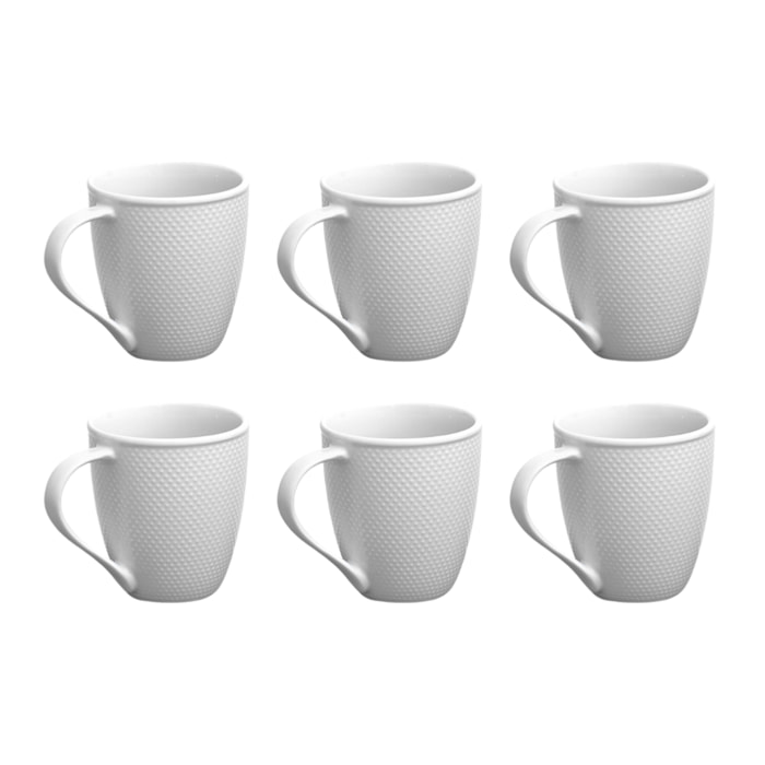 Lot de 6 mugs blanc - "serenity"