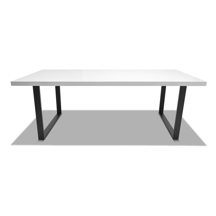 NUVOLA - Ripiano per tavolo da pranzo da 160x90x5cm in legno con rivestimento in laminato di colorazione bianco matto.