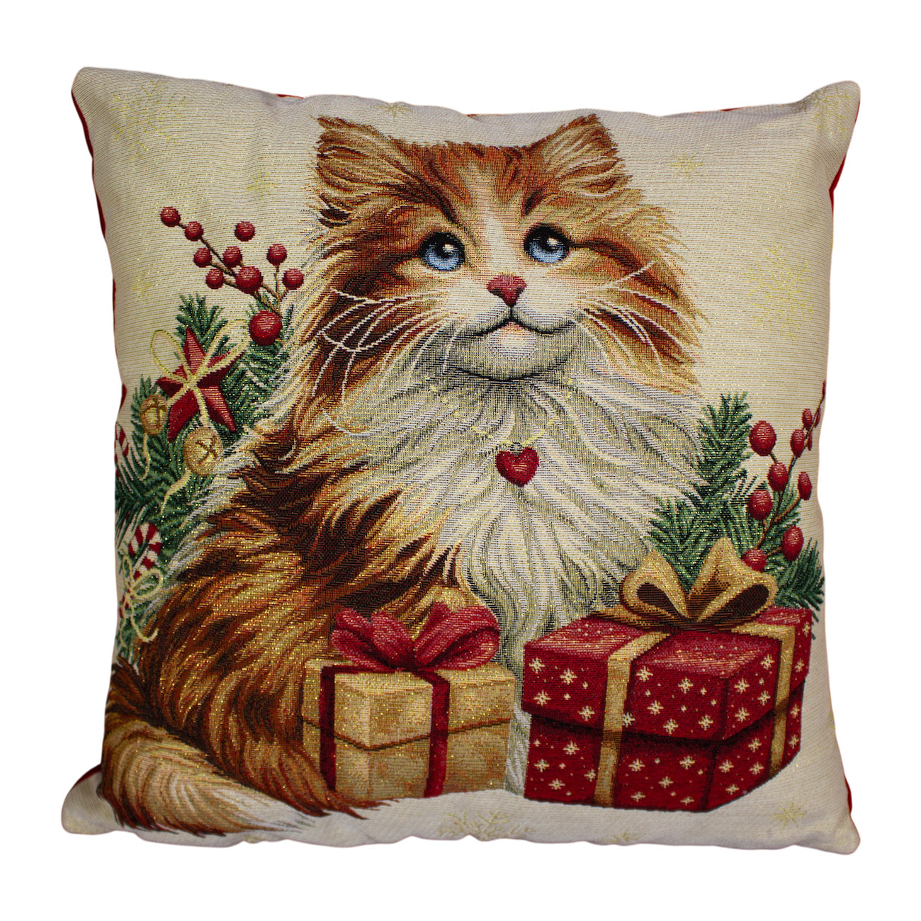 COPPIA CUSCINI ARREDO JACQUARD SFODERABILI 43X43 CM DISEGNO FELIX