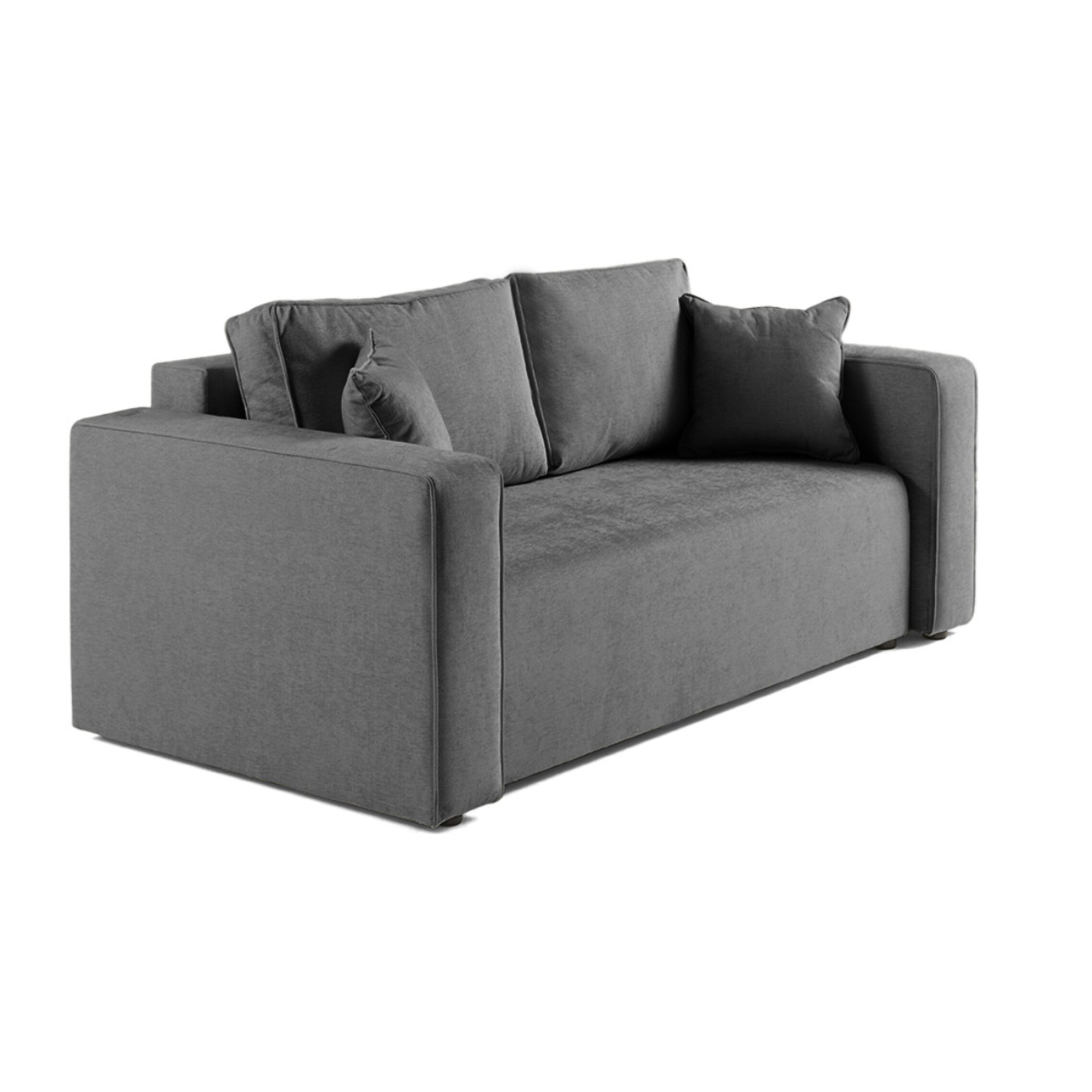 Topaze - canapé droit 2 places - en tissu - Gris foncé