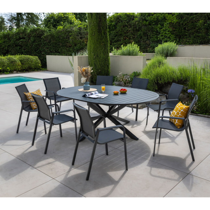 Ensemble table et chaises de jardin  - anthracite - AIX