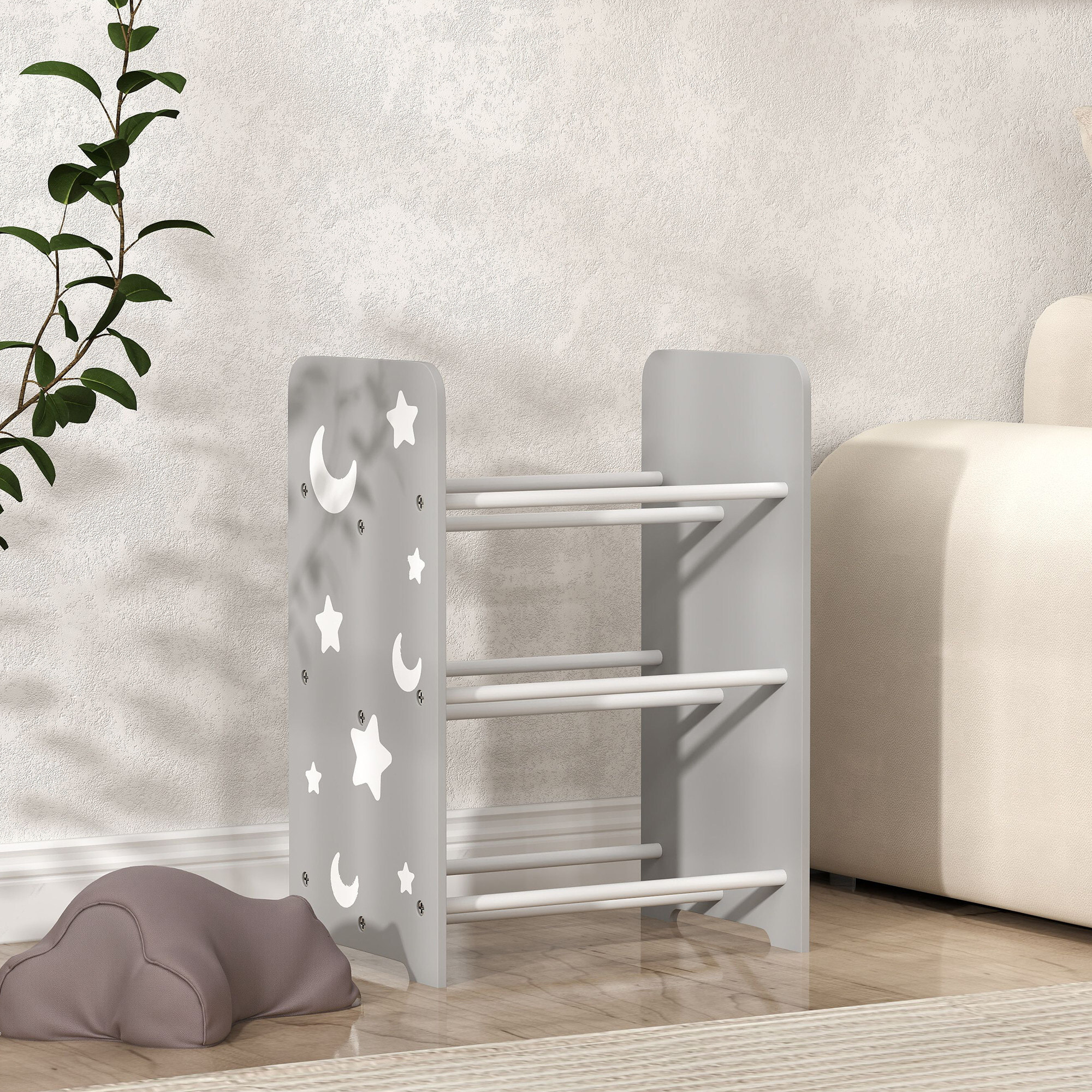 Estantería Infantil para Niños de +3 Años Estantería para Juguetes con 6 Cajas de Tela no Tejida Extraíbles Organizador de Juguetes para Dormitorio Guardería 43x30x60 cm Gris