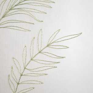 Paire voilages avec motif feuilles brodées - Vert