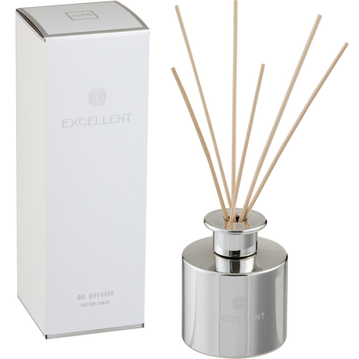 J-Line Bâtonnets parfumés Excellent - Cotton Candy - verre - argent - 150 ml