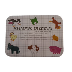 PUZLES MÚLTIPLES 13 EN 1: ANIMALES DE LA GRANJA 2pcs/puzle (CAJA METÁLICA)