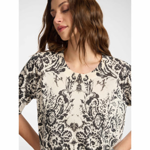 Elena Mirò - Jersey estampado mezcla de algodón - Negro