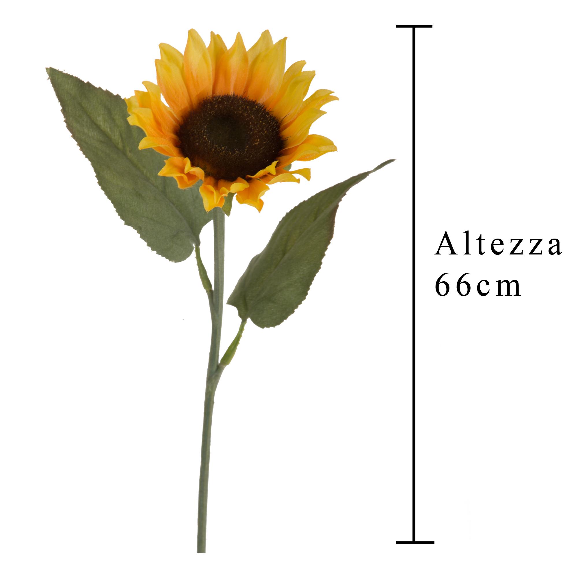 Girasole Piccolo. Altezza 66 Cm - Pezzi 12 - 12X66X12cm - Colore: Giallo - Bianchi Dino - Fiori Artificiali