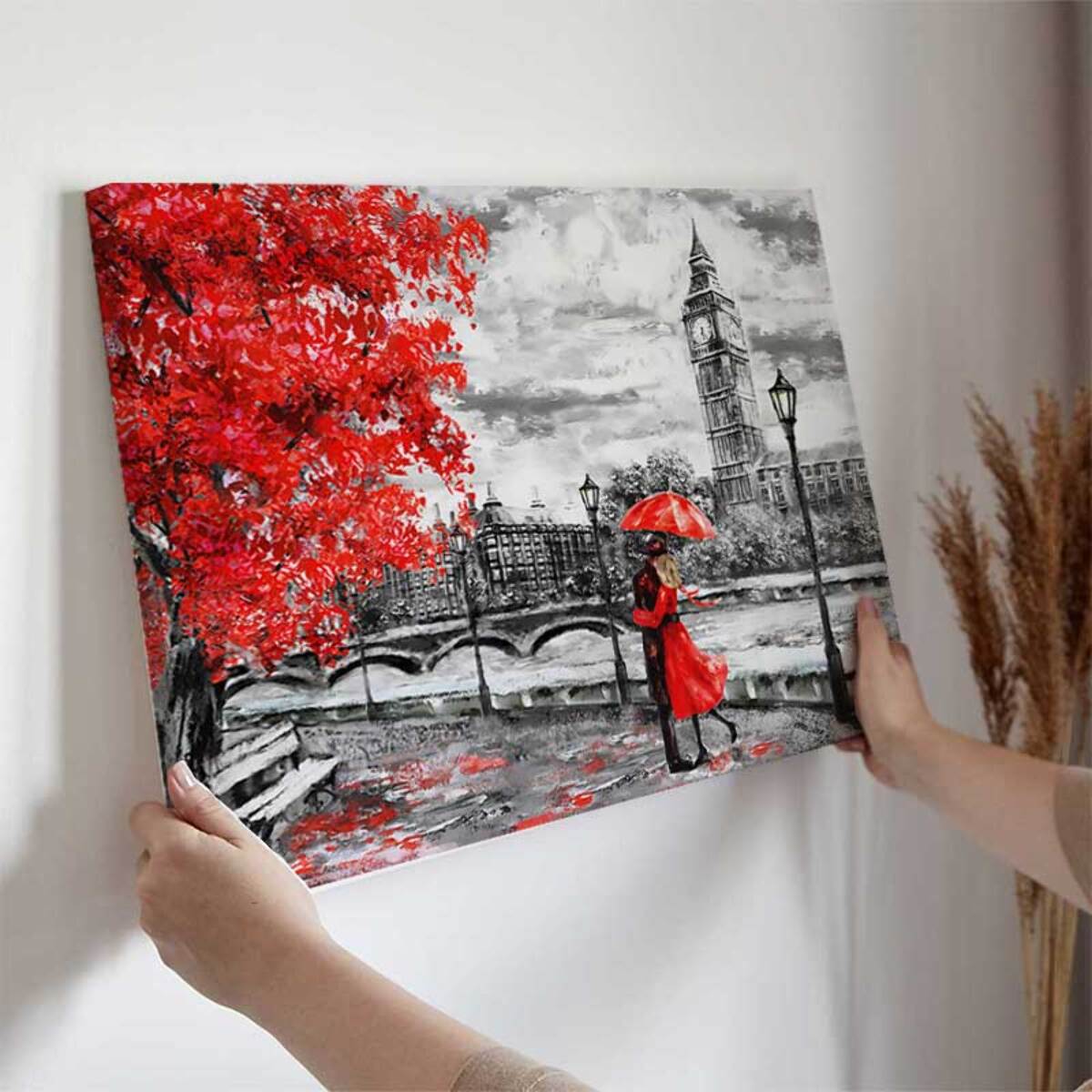 Tableau balade romantique à Londres Toile imprimée