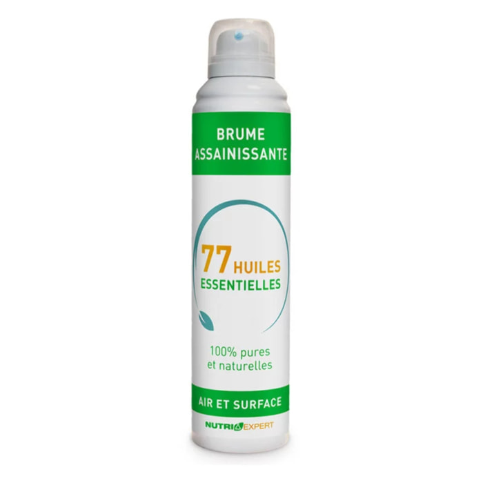 NUTRIEXPERT Brume Assainissante aux 77 Huiles Essentielles 100% pure et naturelle - Assainit et purifie - Parfum d'ambiance - Aérosol 250 ml