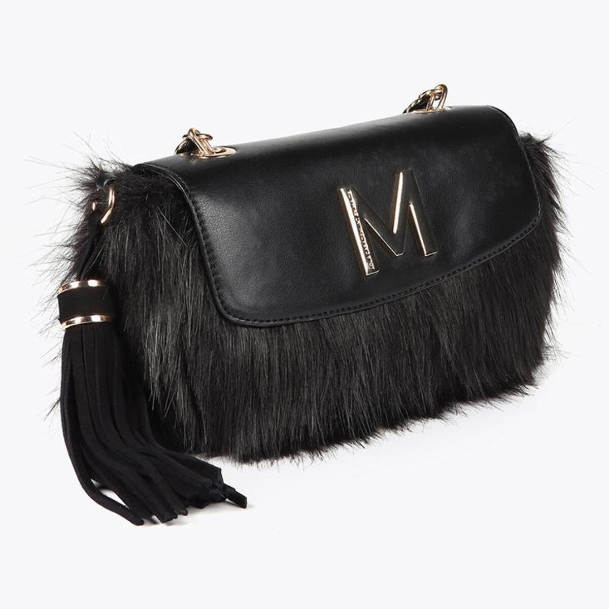 Tracolla in pelle effetto pelo