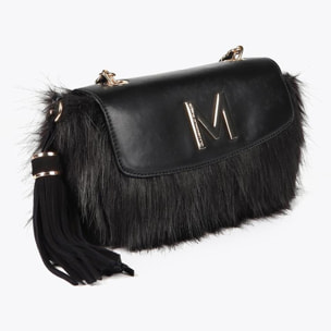 Tracolla in pelle effetto pelo