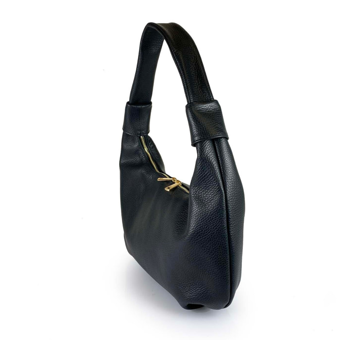 Borsa Donna in vera pelle Made in Italy colore Nero dimensioni cm 38 x 21 x 4