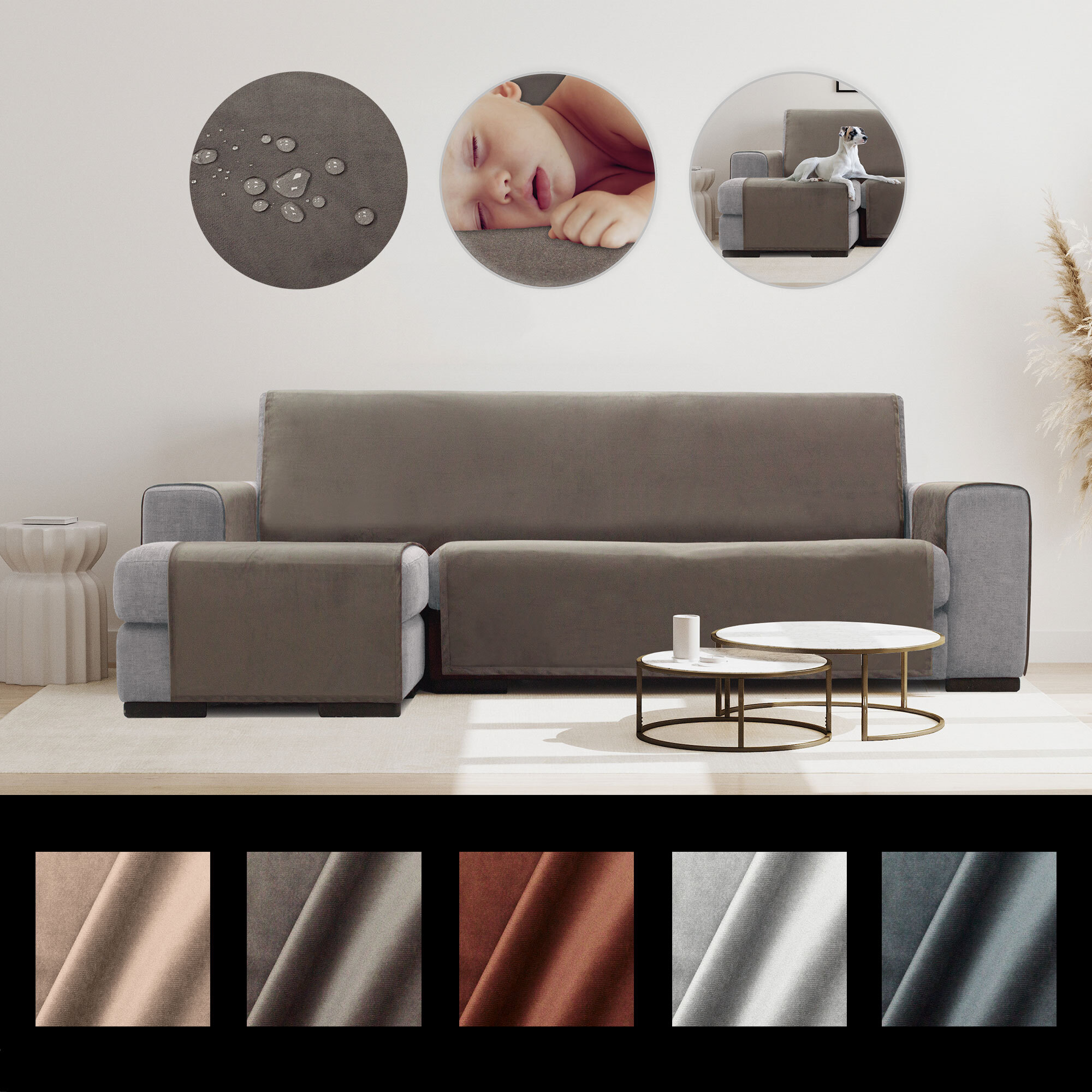 Cubre Sofá Chaise Longue Izquierda modelo TIBET