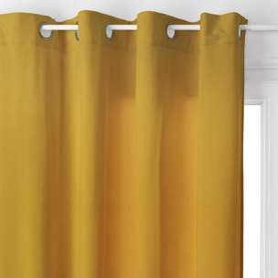 Rideau à oeillets "Lilou" - jaune moutarde 140x260 cm