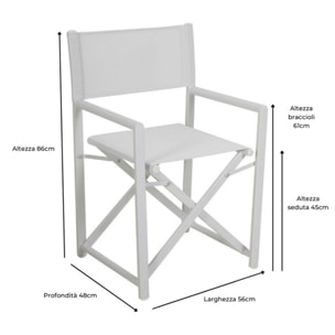 Set 2 sedie regista in alluminio Gilda da giardino richiudibili