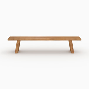 Banc de jardin en bois de teck recyclé 220 cm - Luma