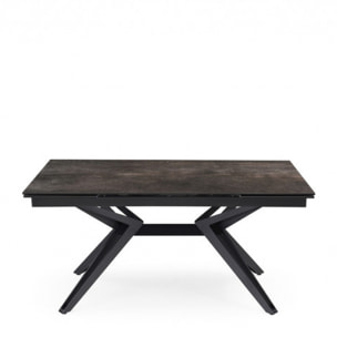 Table extensible en céramique finition iron L160/240cm - 9 piètements - UNIK