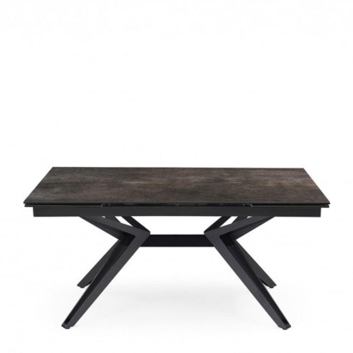Table extensible en céramique finition iron L160/240cm - 9 piètements - UNIK