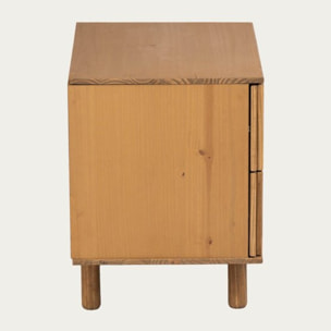 Table de chevet Sandoli -bois massif d'araucaria-couleur nogal 60 x 60 x 45 cm