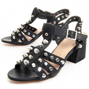 Sandalias de Tacón - Negro - Altura: 6 cm