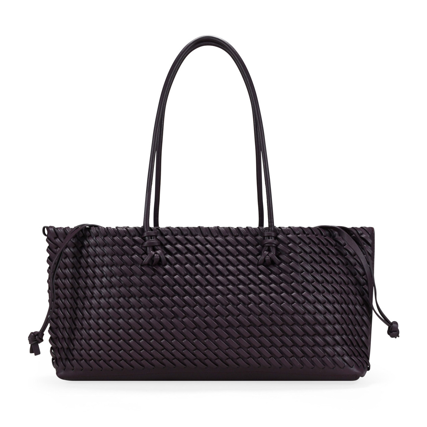 Bolso de hombro burdeos trenzado